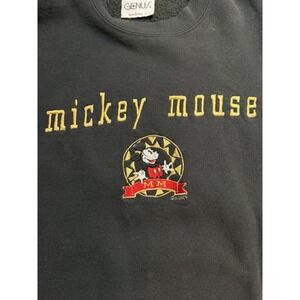 Mickey Mouse Vintage Black Embroidered Disney Sweatshirt Genus Large
